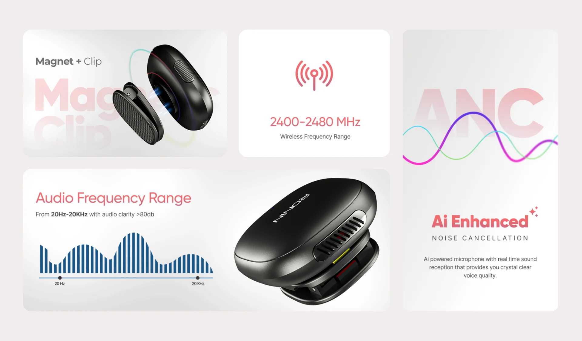 Ronin Clarity R-8005 wireless vlogging mic with Type-C and Lightning options available on FlexyBay