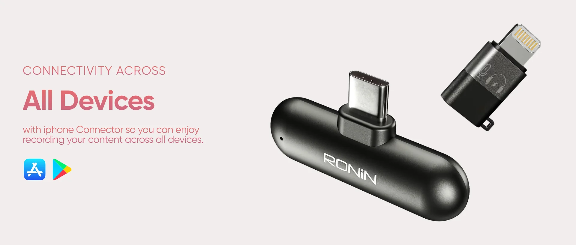 Ronin Clarity R-8005 wireless vlogging mic with Type-C and Lightning options available on FlexyBay