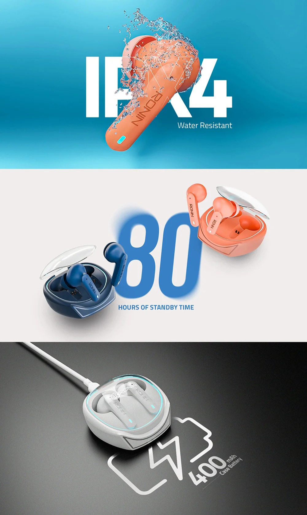 Ronin Dynasty R-520 wireless earbuds available on FlexyBay