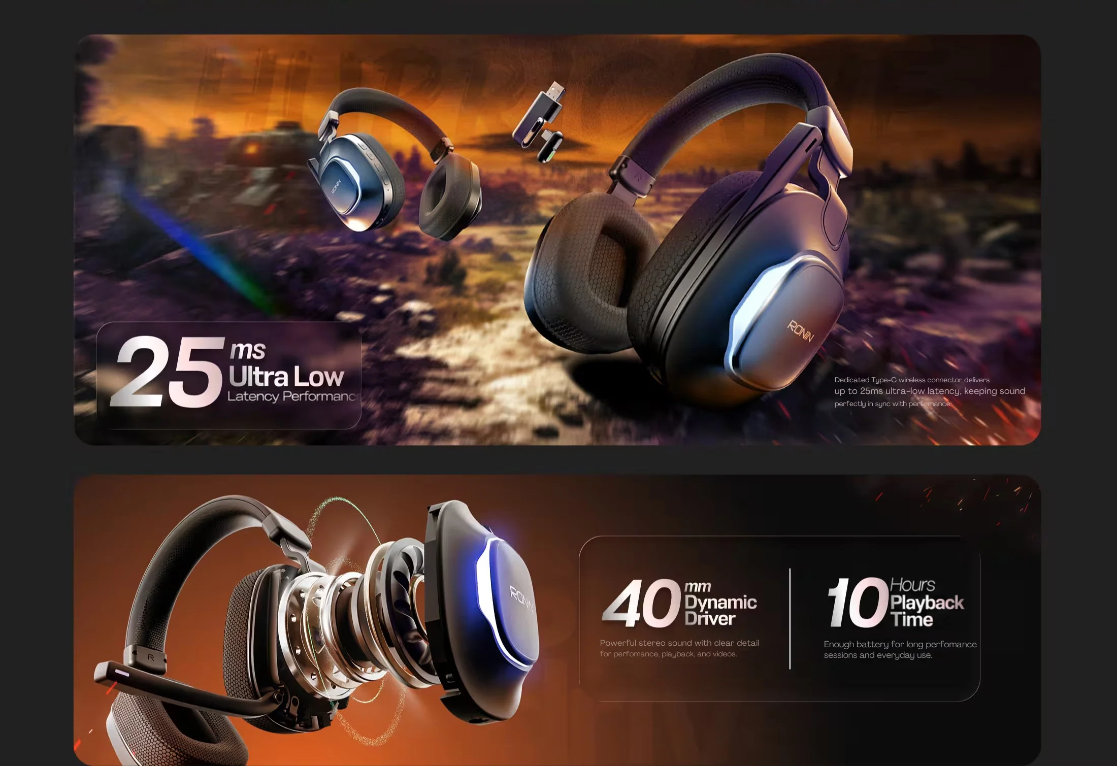 Ronin Hurricane R-1515 wireless headphones available on FlexyBay