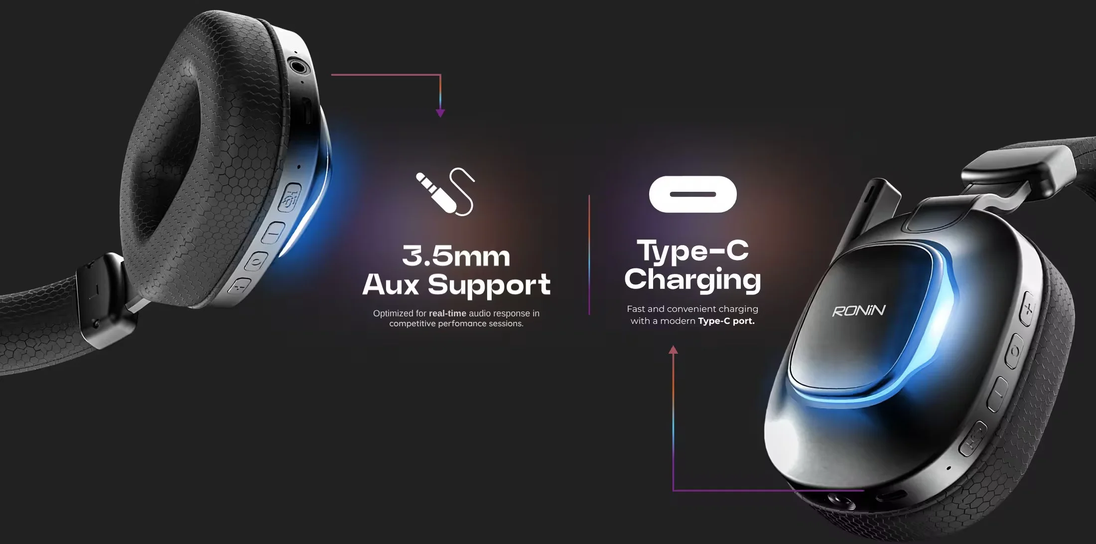 Ronin Hurricane R-1515 wireless headphones available on FlexyBay