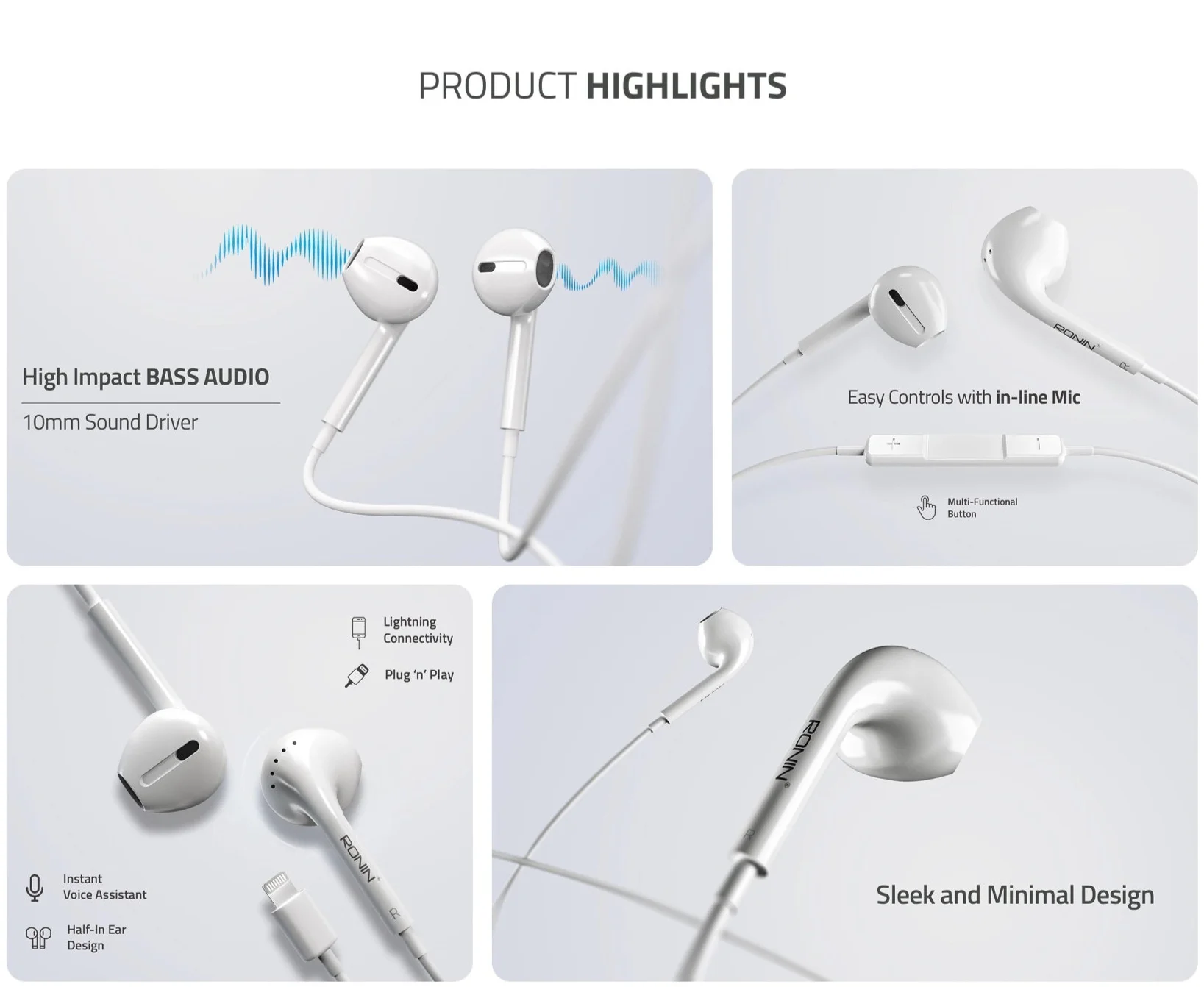 Ronin Icord R-825 iOS handsfree available on FlexyBay