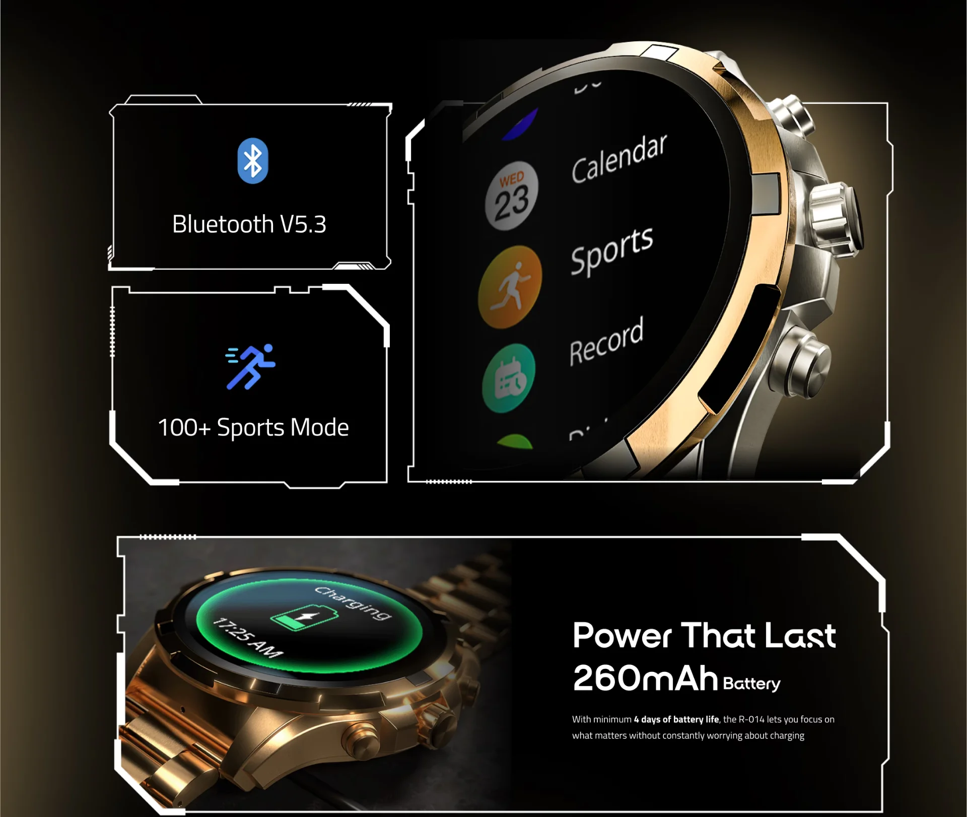 Ronin R-014 Luxe Smart Watch with AMOLED display available on FlexyBay
