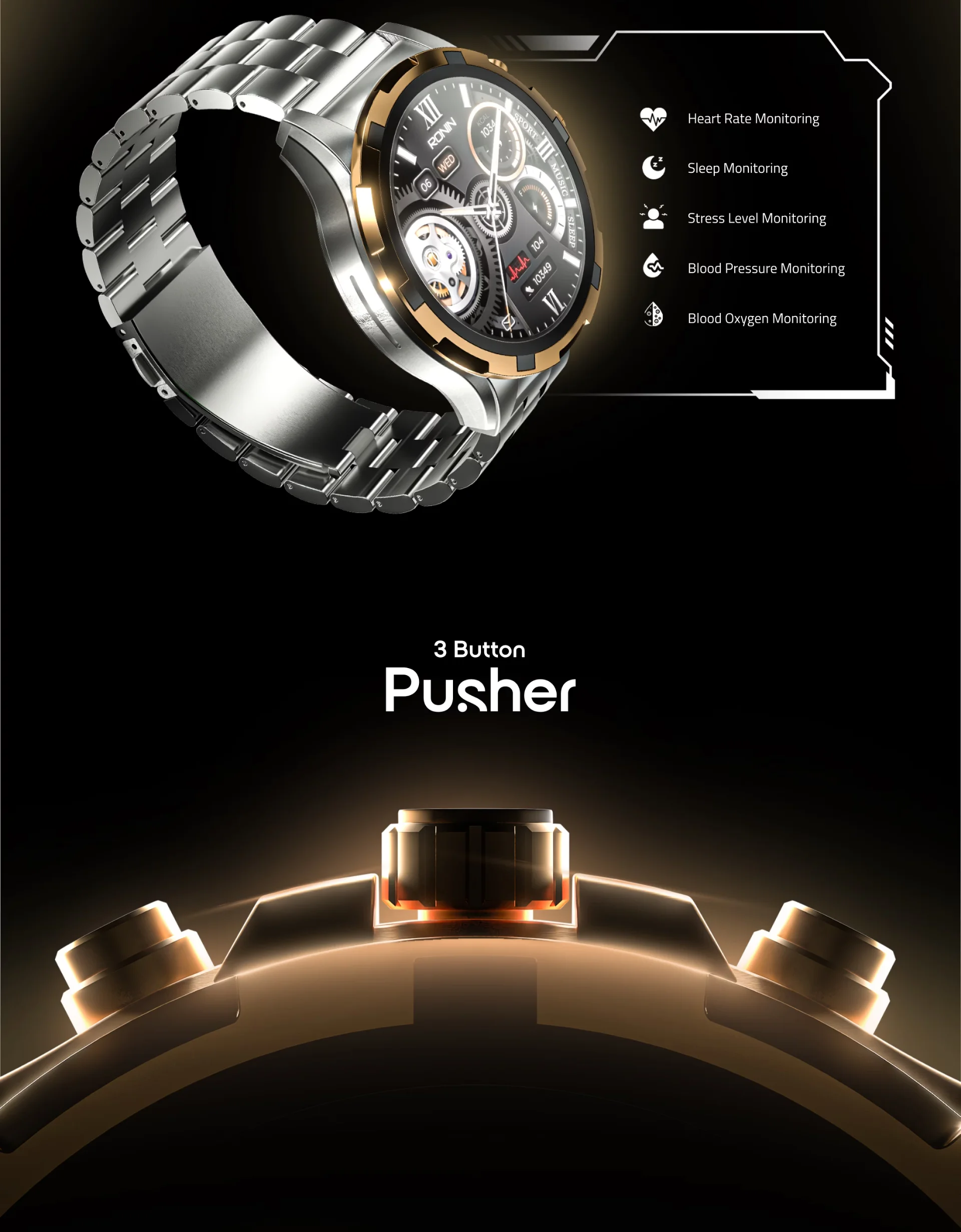 Ronin R-014 Luxe Smart Watch with AMOLED display available on FlexyBay