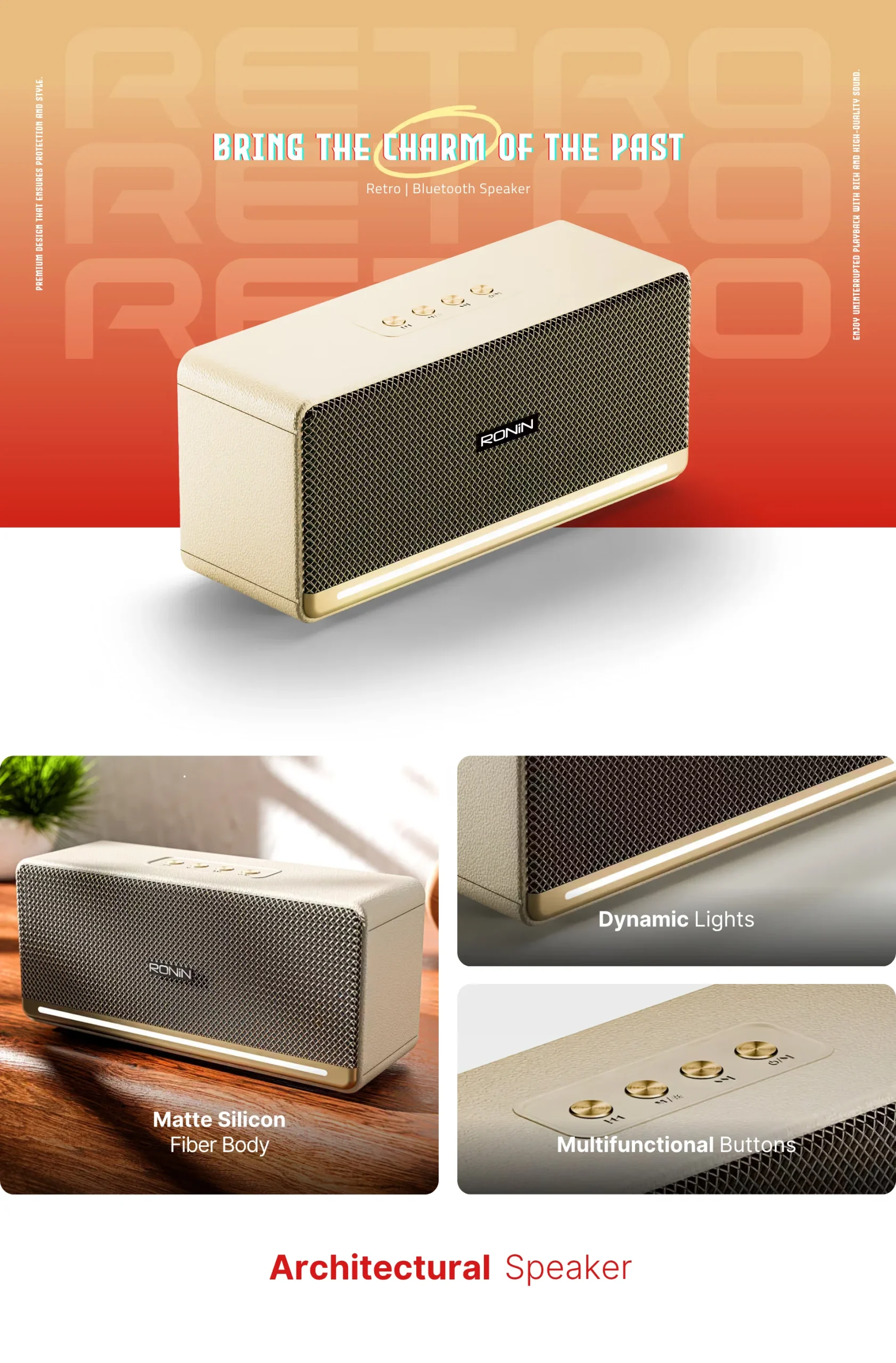 Ronin Retro Speaker R-3035 wireless speaker available on FlexyBay