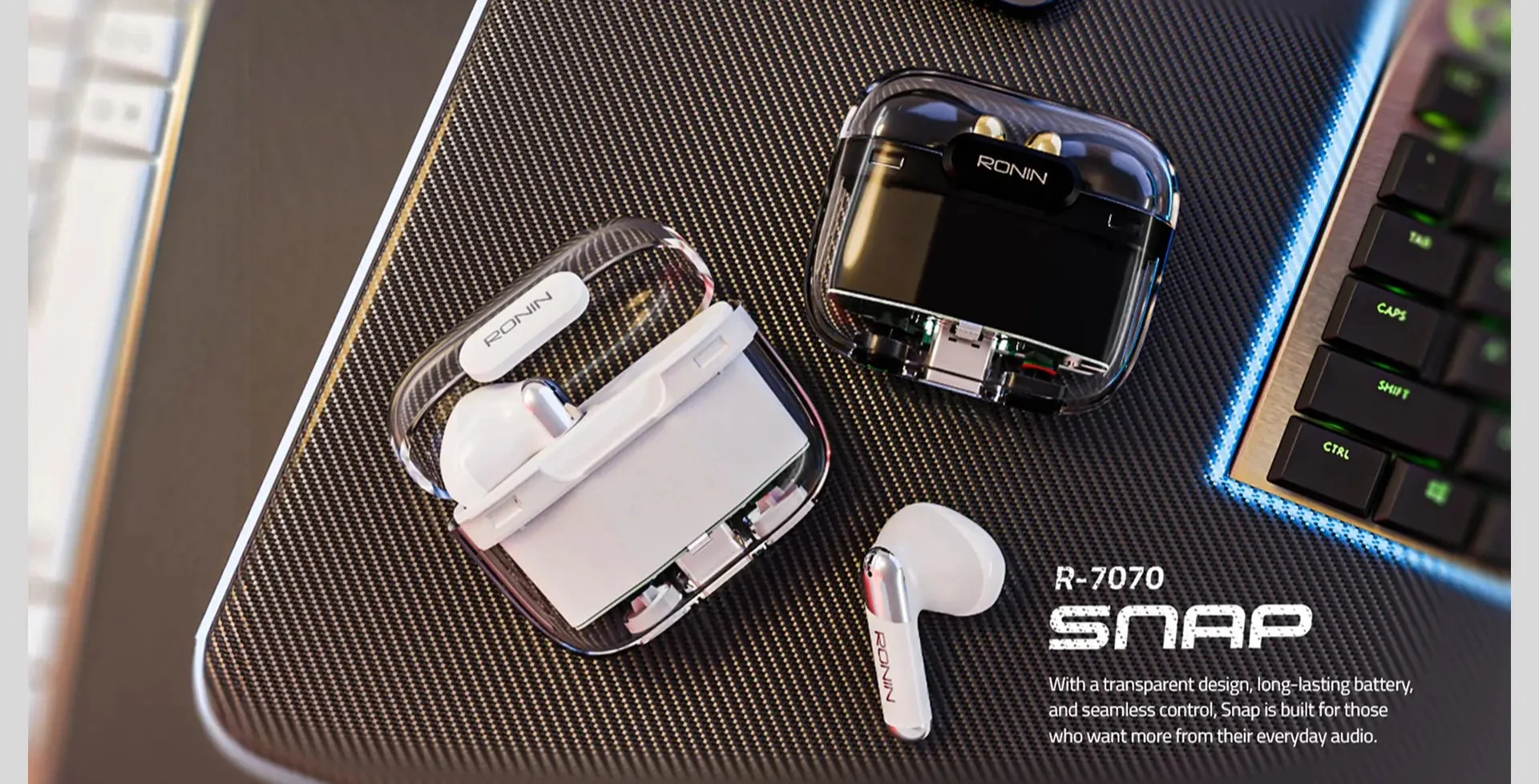 Ronin Snap R-7070 wireless earbuds available on FlexyBay