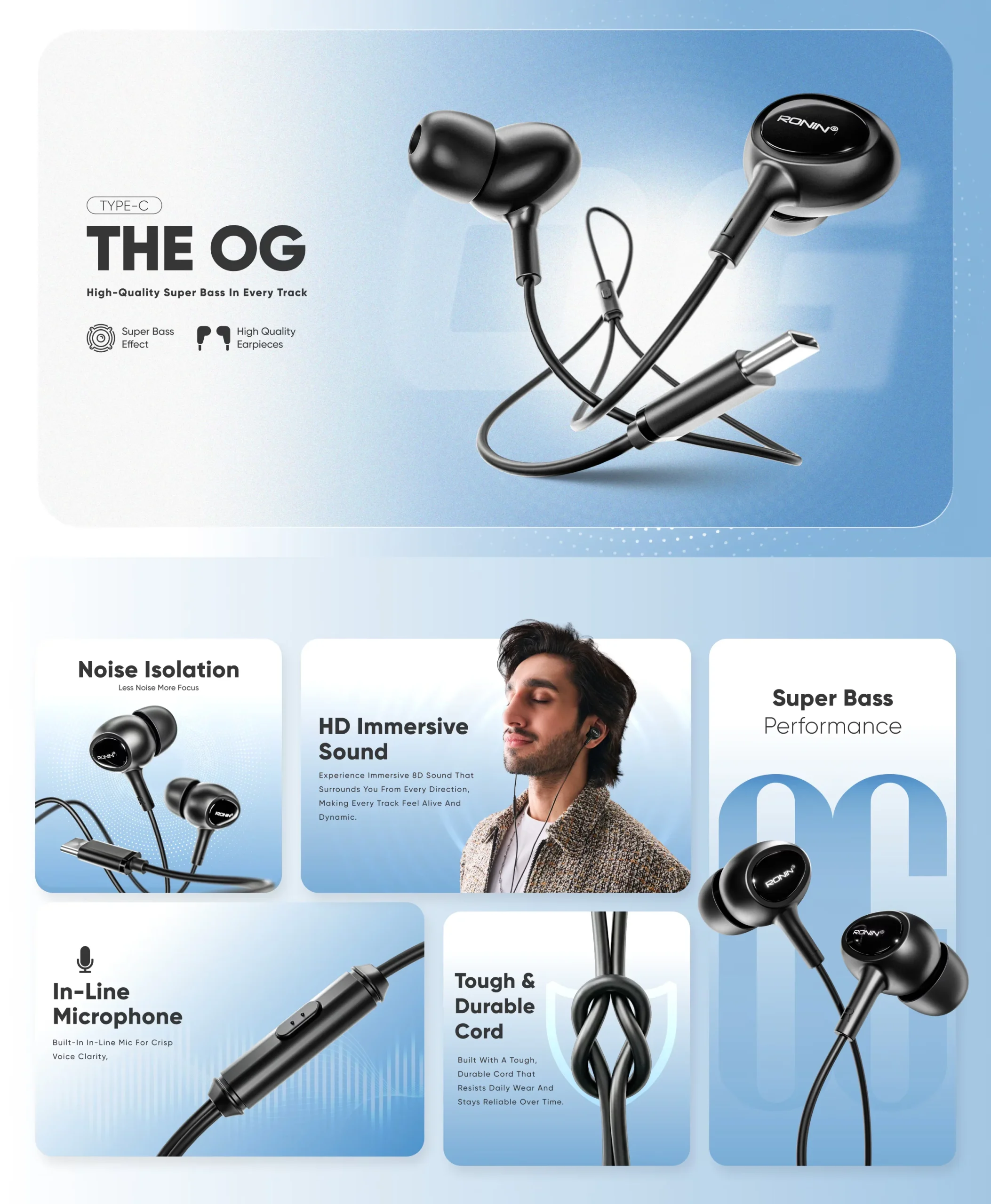 Ronin Buzz R-5 handsfree with 3.5mm and Type-C options available on FlexyBay