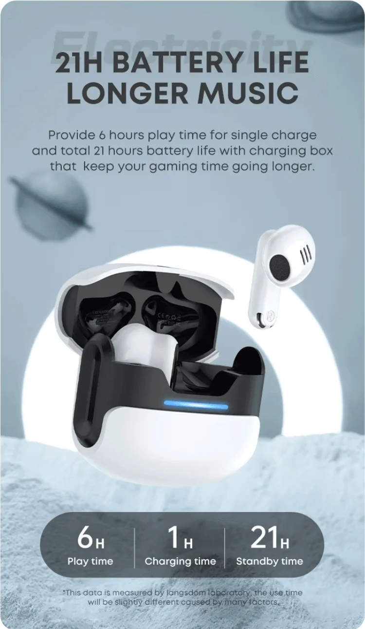 Langsdom TG11 Theta TWS wireless earbuds with charging case on FlexyBay