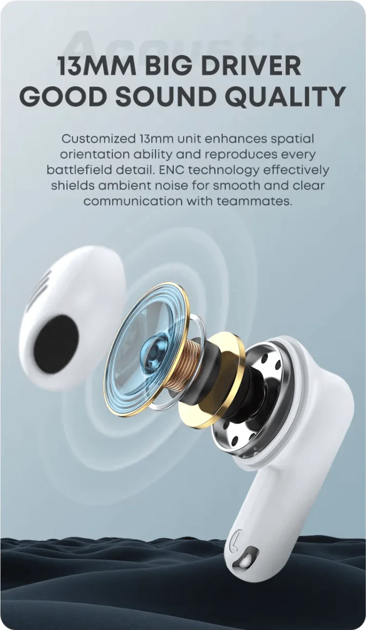 Langsdom TG11 Theta TWS wireless earbuds with charging case on FlexyBay