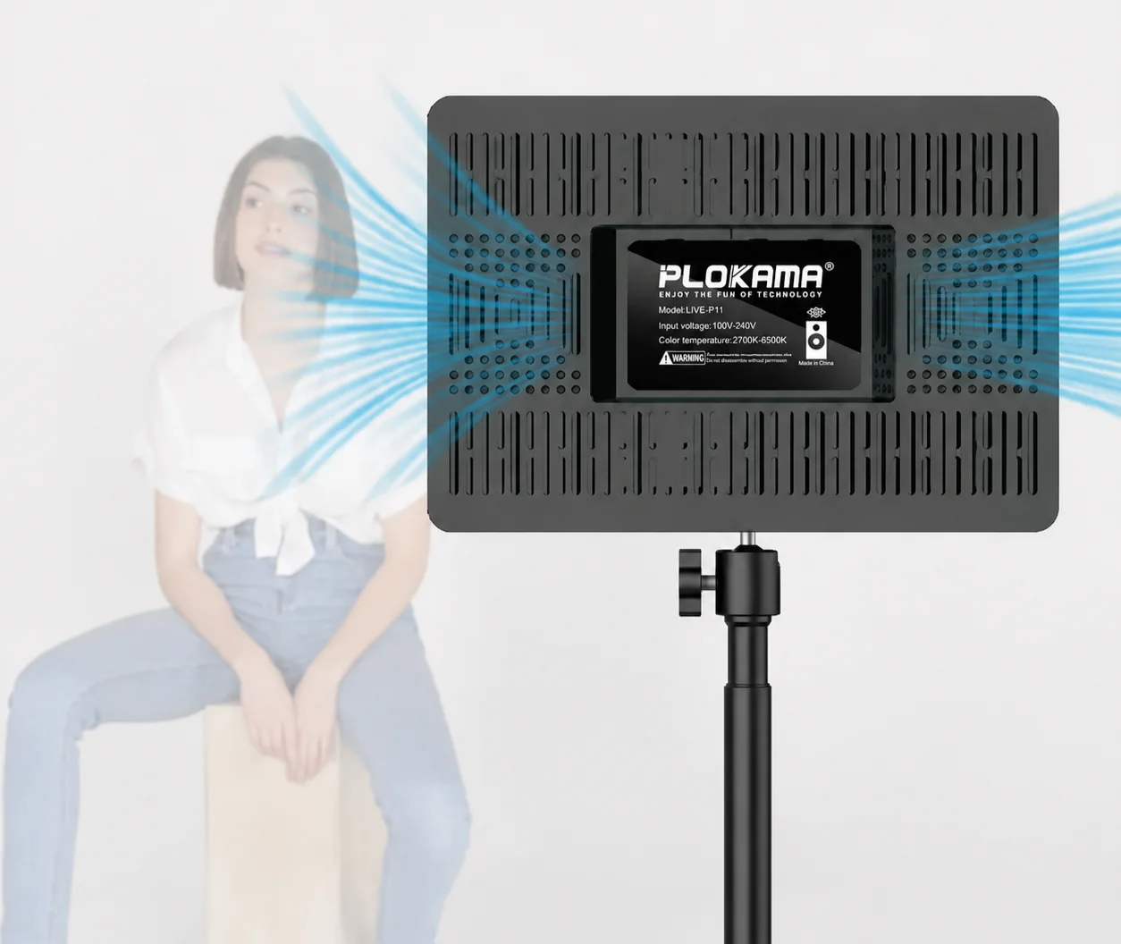 Plokama LIVE-P11 LED fill light panel for product shoots and recording setups on FlexyBay