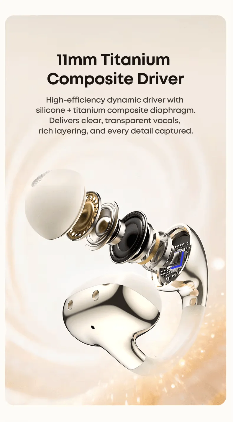 Langsdom TS31 clip-on open-ear TWS earbuds with charging case on FlexyBay