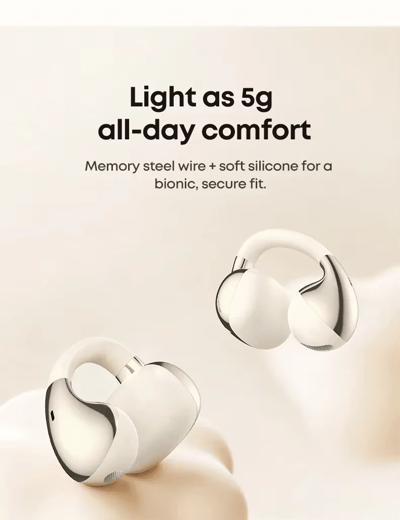 Langsdom TS31 clip-on open-ear TWS earbuds with charging case on FlexyBay
