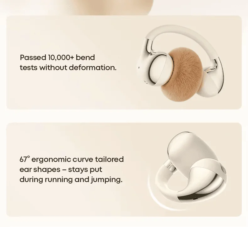Langsdom TS31 clip-on open-ear TWS earbuds with charging case on FlexyBay