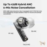 Langsdom TA16 Hybrid ANC TWS wireless earbuds in beige with charging case on FlexyBay